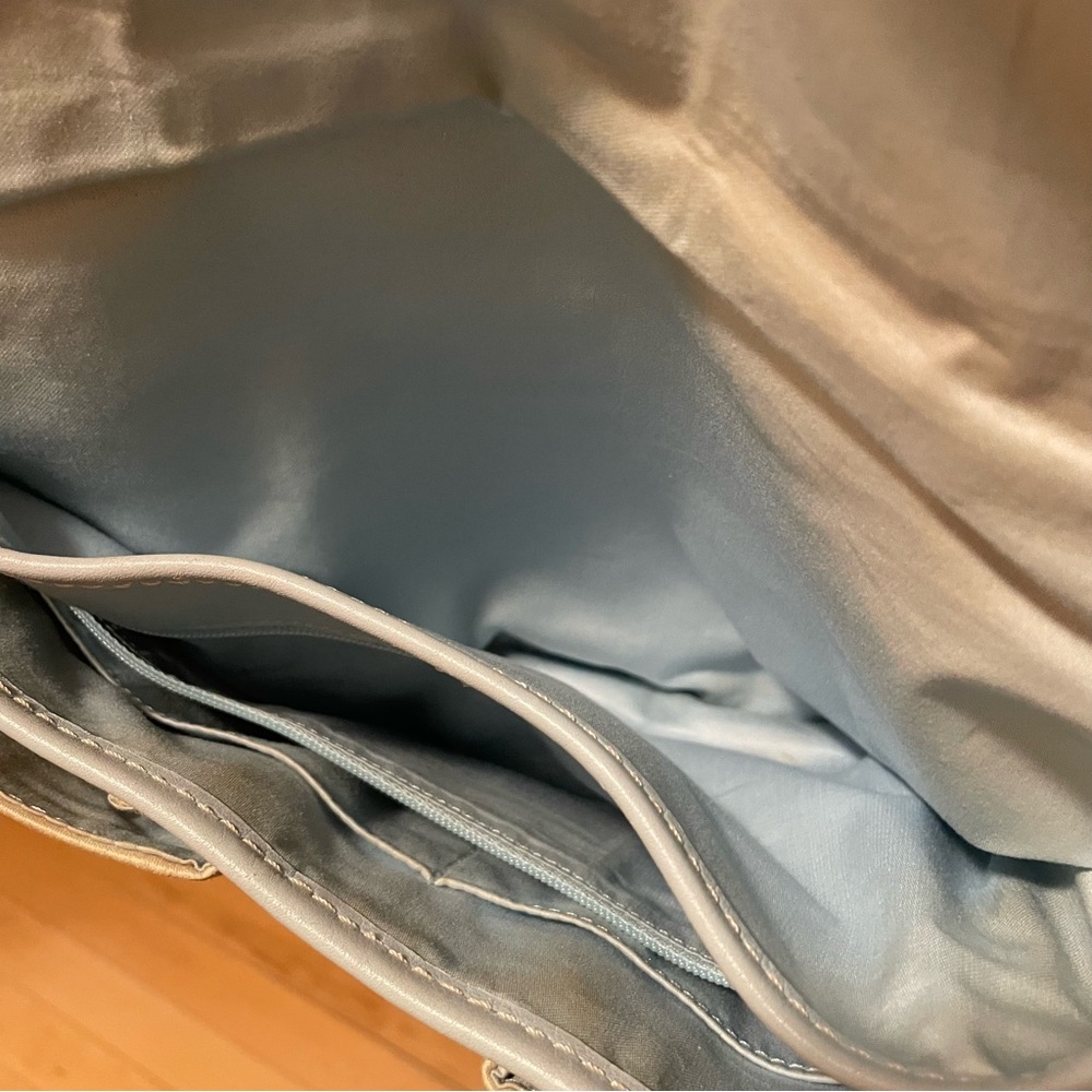 COACH Soho Pocket Flap #1879 Crème & Blue Leather Chunky Buckle Y2K Shoulder Bag - Picture 11 of 14